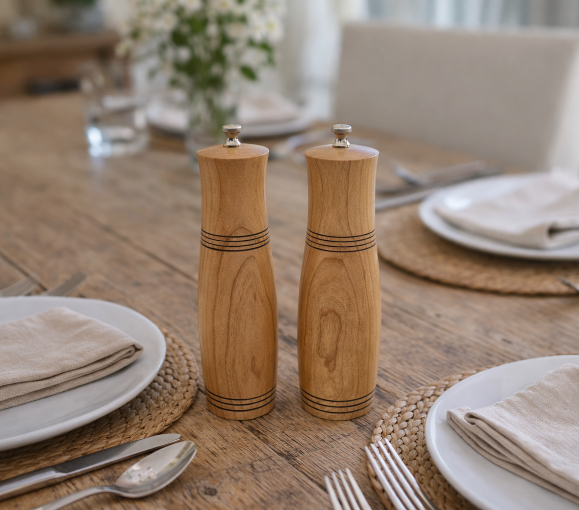 8" Cherry Salt and Peppermill Set